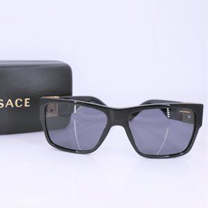 Versace Men's VE4296 Black Polarized Sunglasses